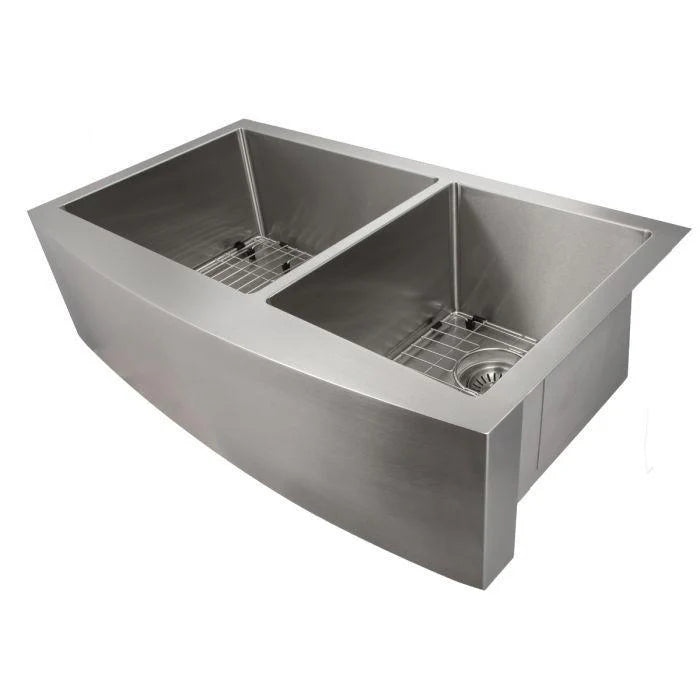 36 in. Stainless Steel Farmhouse Double Bowl Kitchen Sink W2466