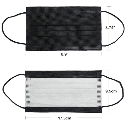 2000 Pack Black 3 Ply Disposable Face Masks M6032