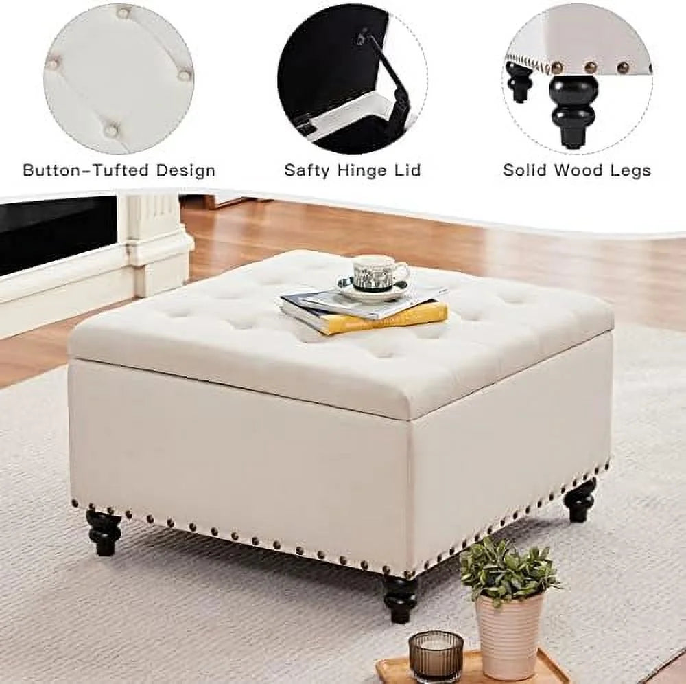 Square Tufted Ottoman F936427