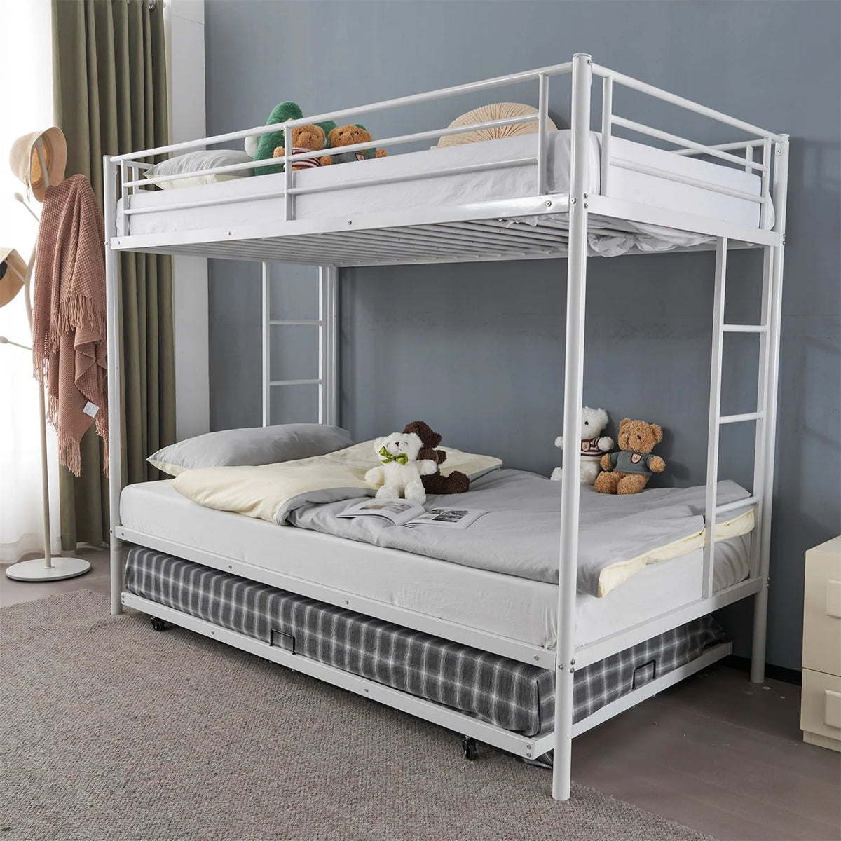 Twin over Twin Steel Bunk Beds V9523