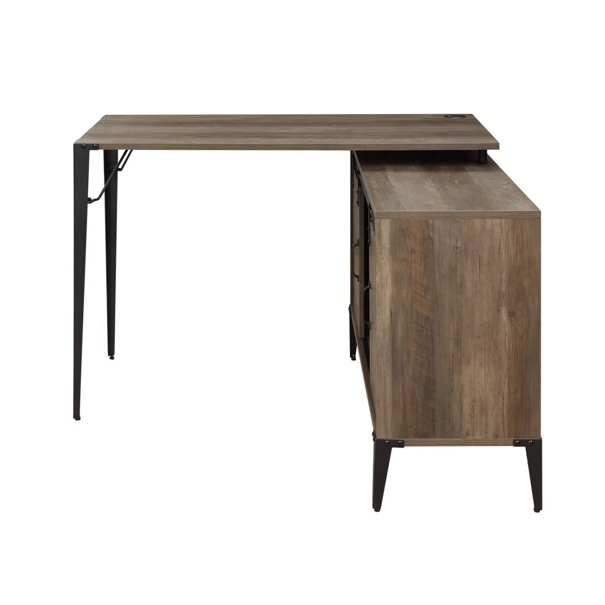 L Shaped Writing Desk with Sliding Barn Door G8933