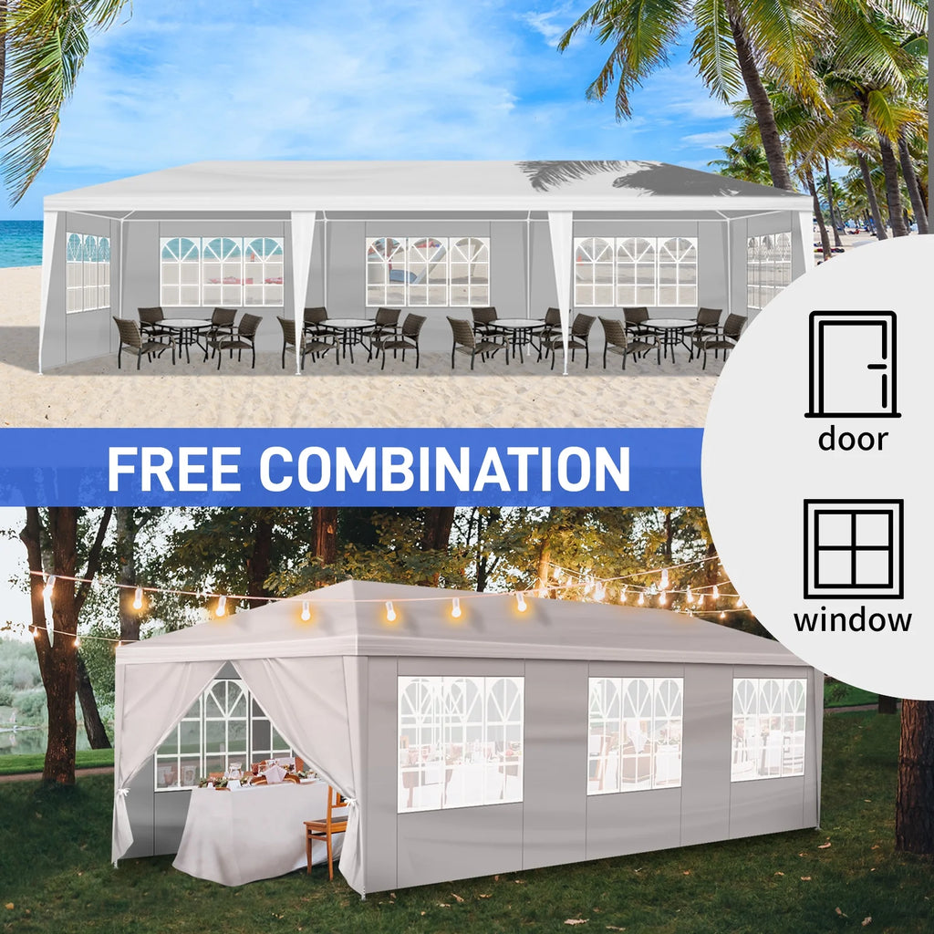 10'x30' Canopy Tent with Removable 5 Sidewall White B47466