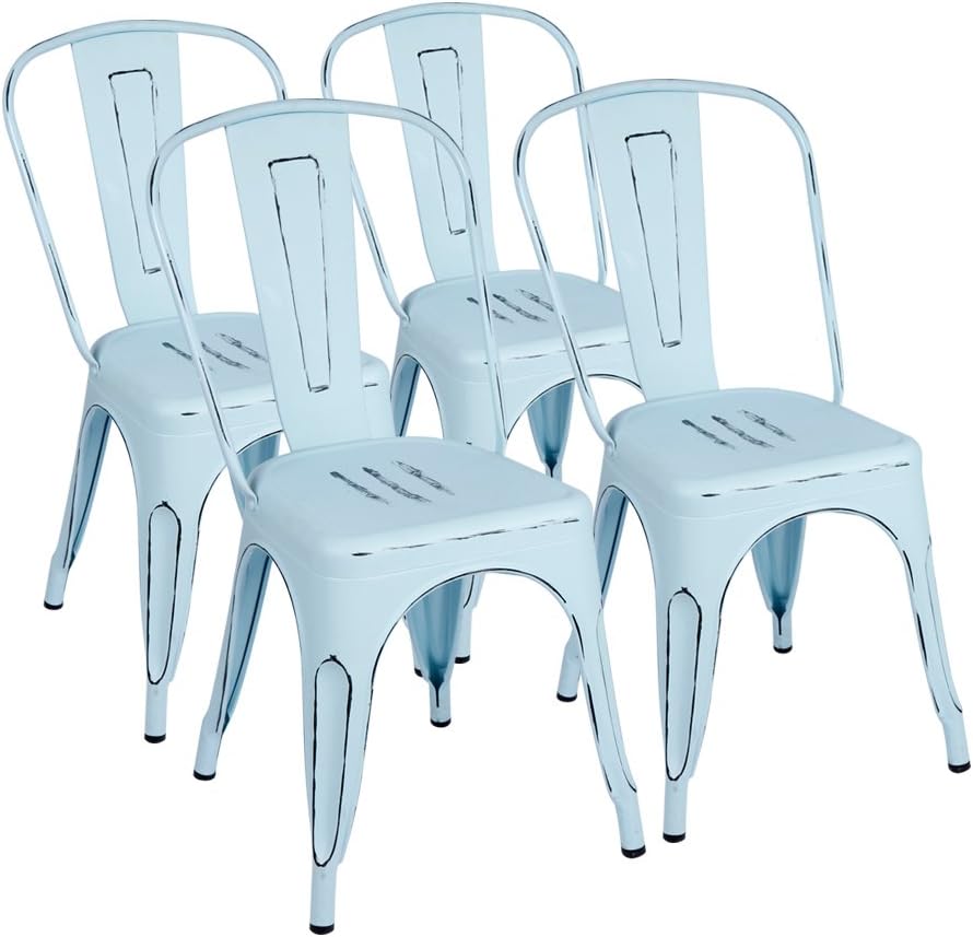 Metal Dining Chairs Set of 4 (Black) L572006