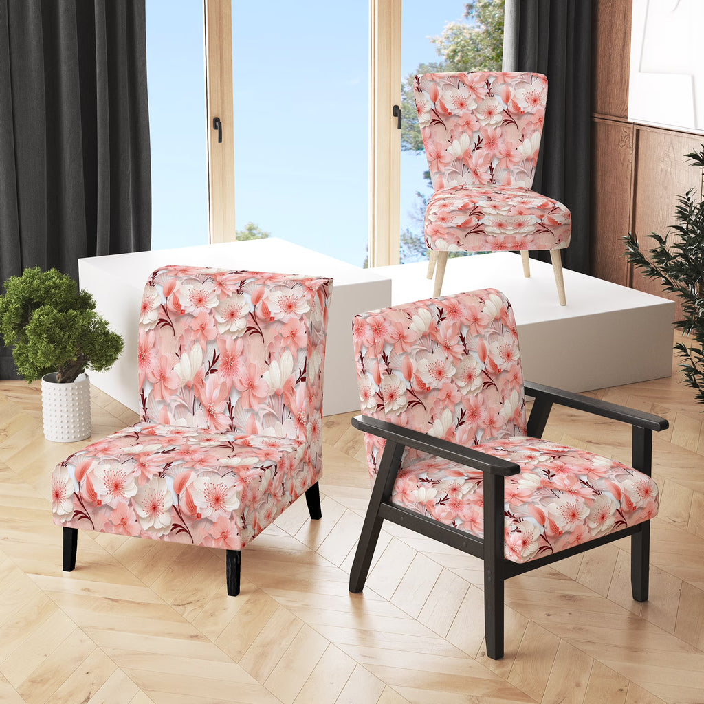 Upholstered Tropical Accent Chair and Arm Chair R2365