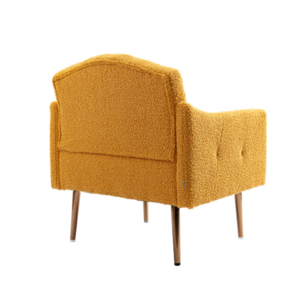 Mustard Teddy Accent Chair with Metal Feet Y21072