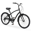 Matte Black 26" 7-Speed Hybrid Cruiser Bicycle O312338