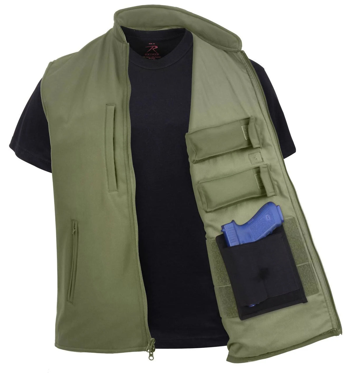 Olive Drab Concealed Carry Soft Shell Vest W5733