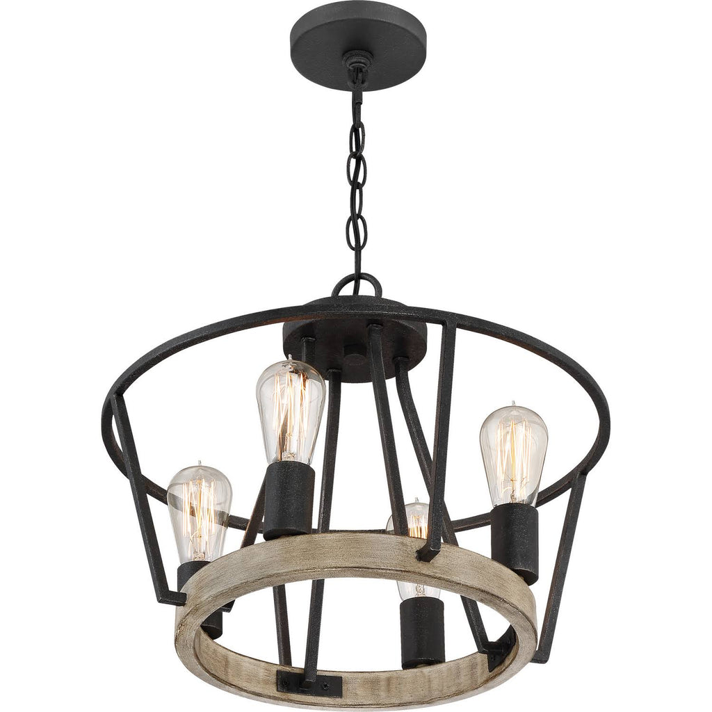 Four Light Pendant Grey Ash H582