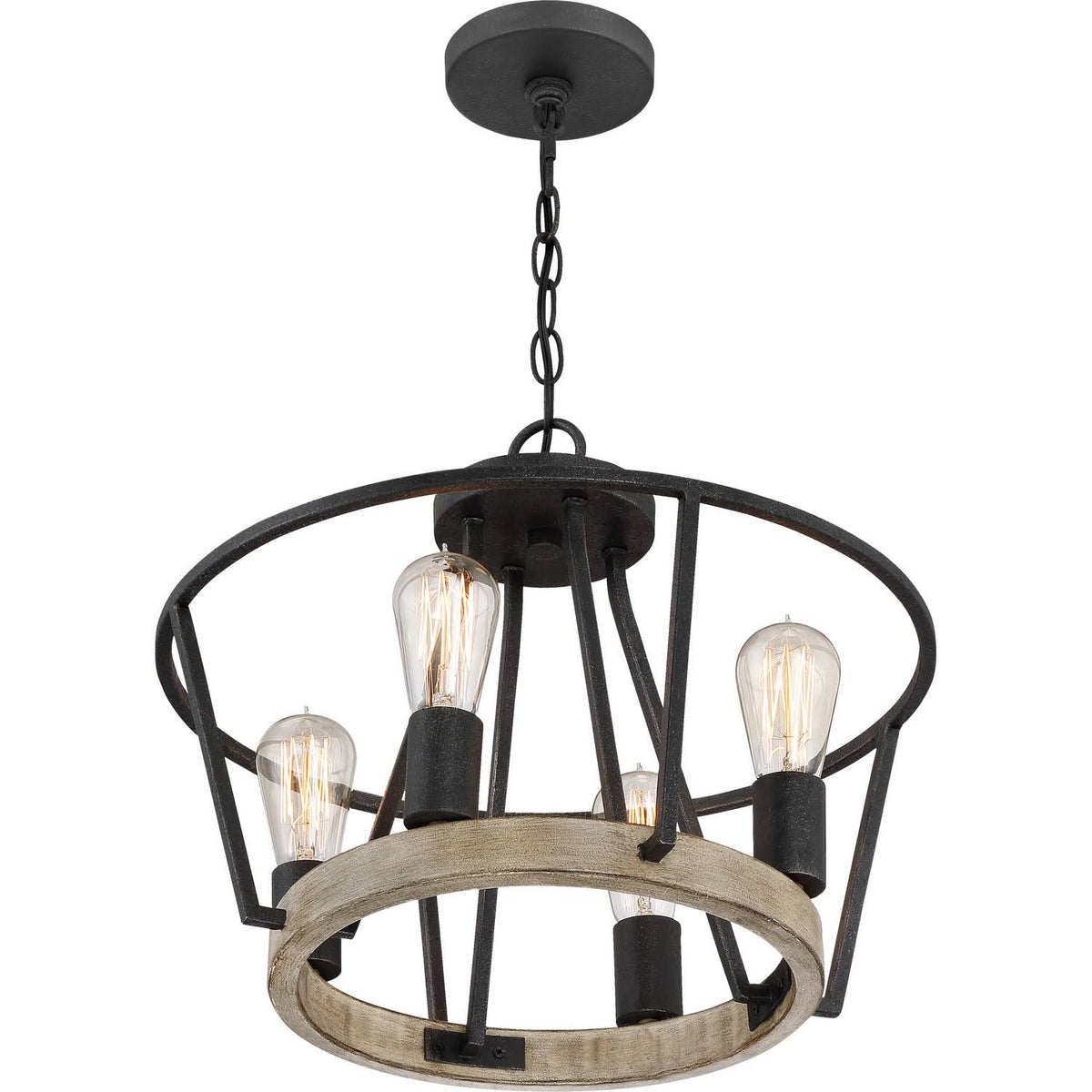 Four Light Pendant Grey Ash H582