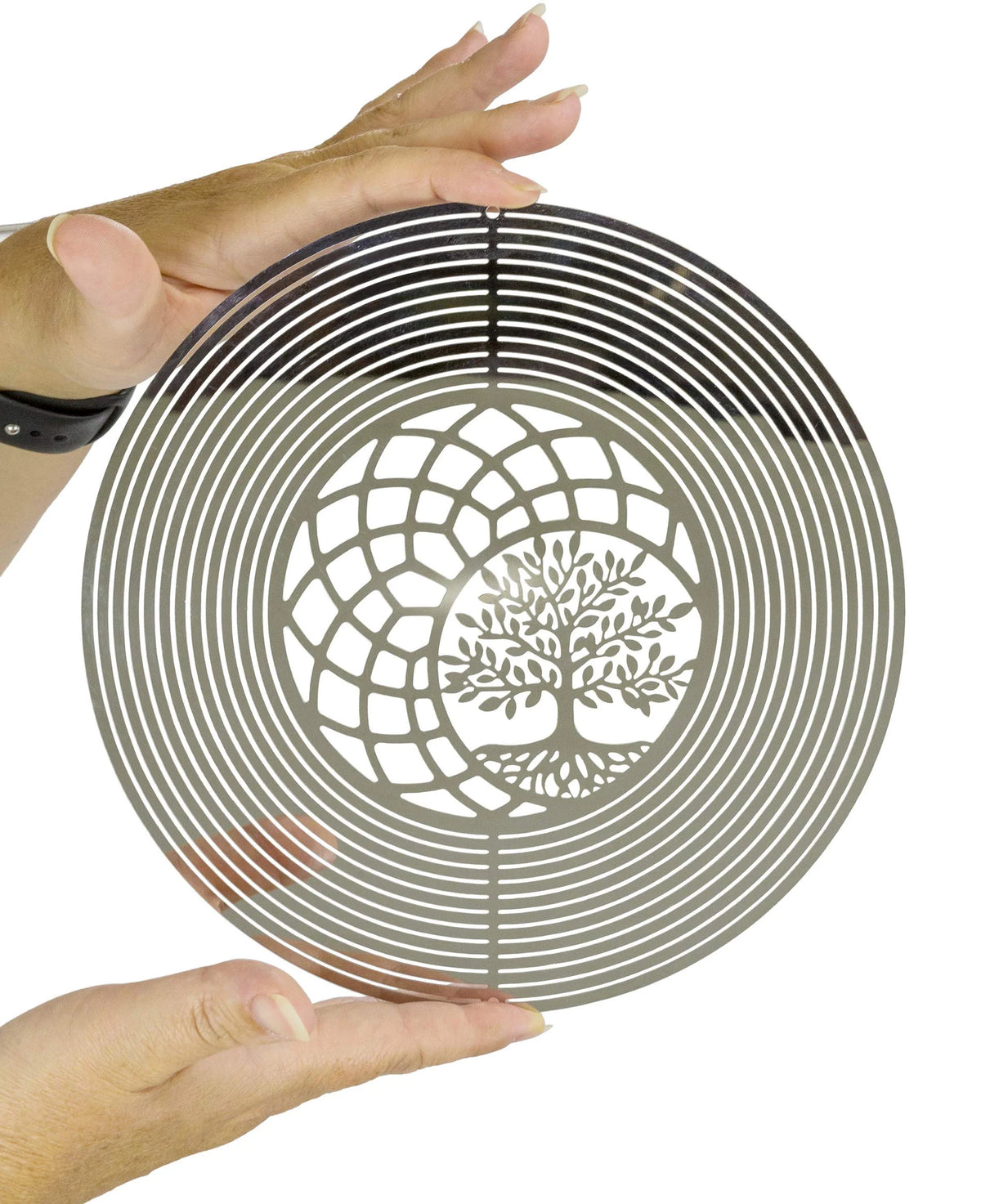 Tree of Life Dreamcatcher Kinetic Wind Spinner Outdoor Metal Hanging Spinners Large 3D Garden Art Wind Sculpture H66588