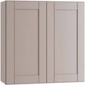 Medium Veiled Gray Thermofoil Plywood Shaker Wall Kitchen Cabinet 24 in. W x 12 in. D G9704