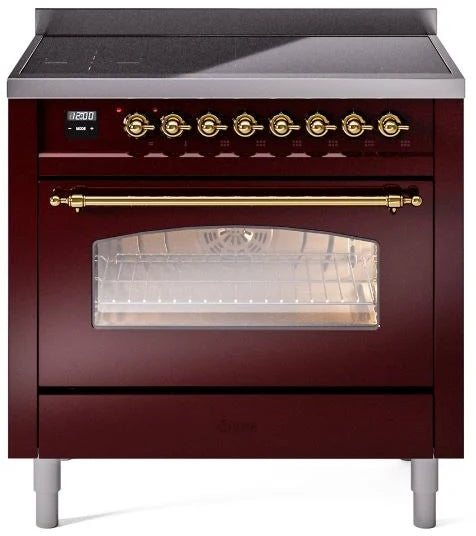 Burgundy Induction Range with Electric Oven Q82918