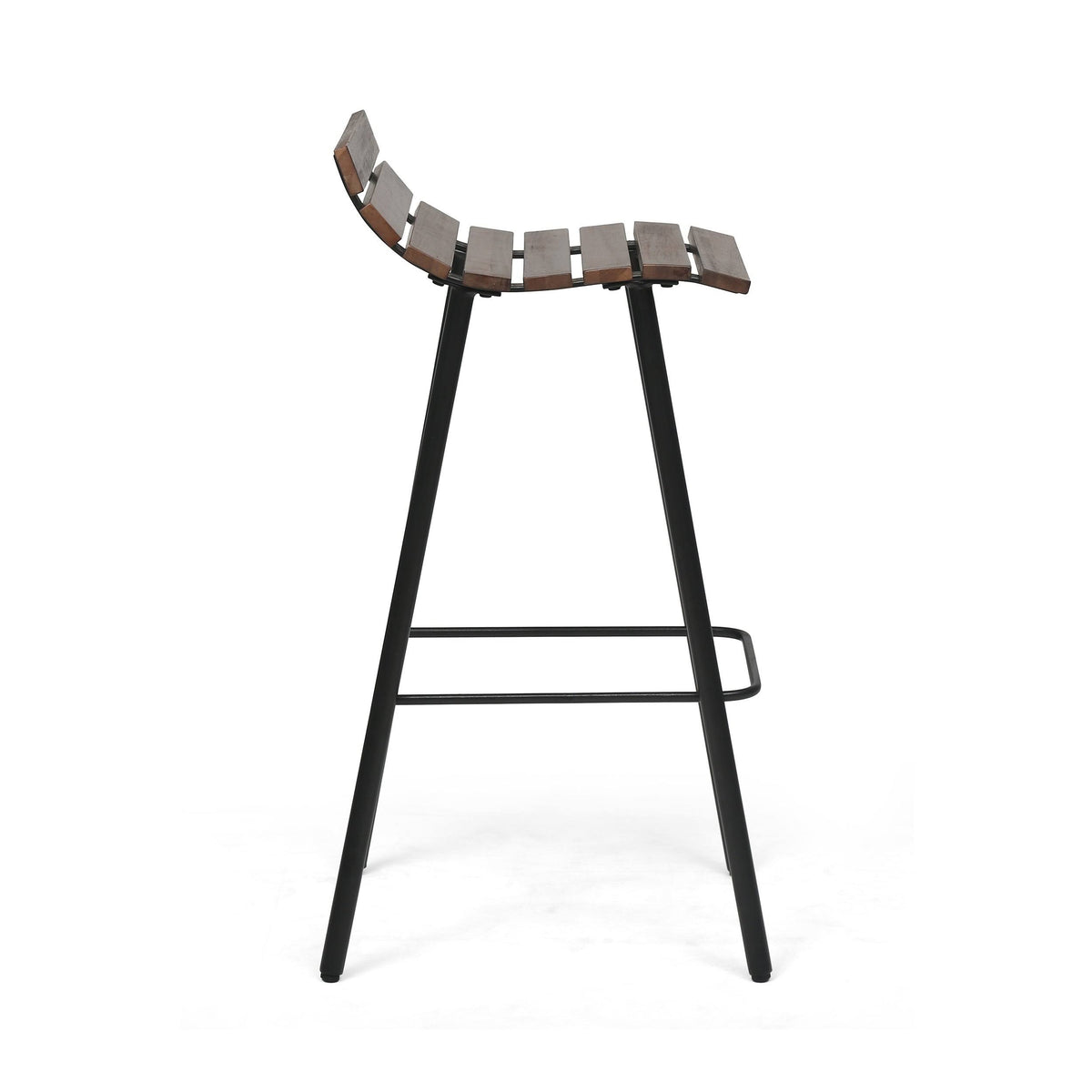 Set of 2 Wooden Barstool Dark Brown F97846