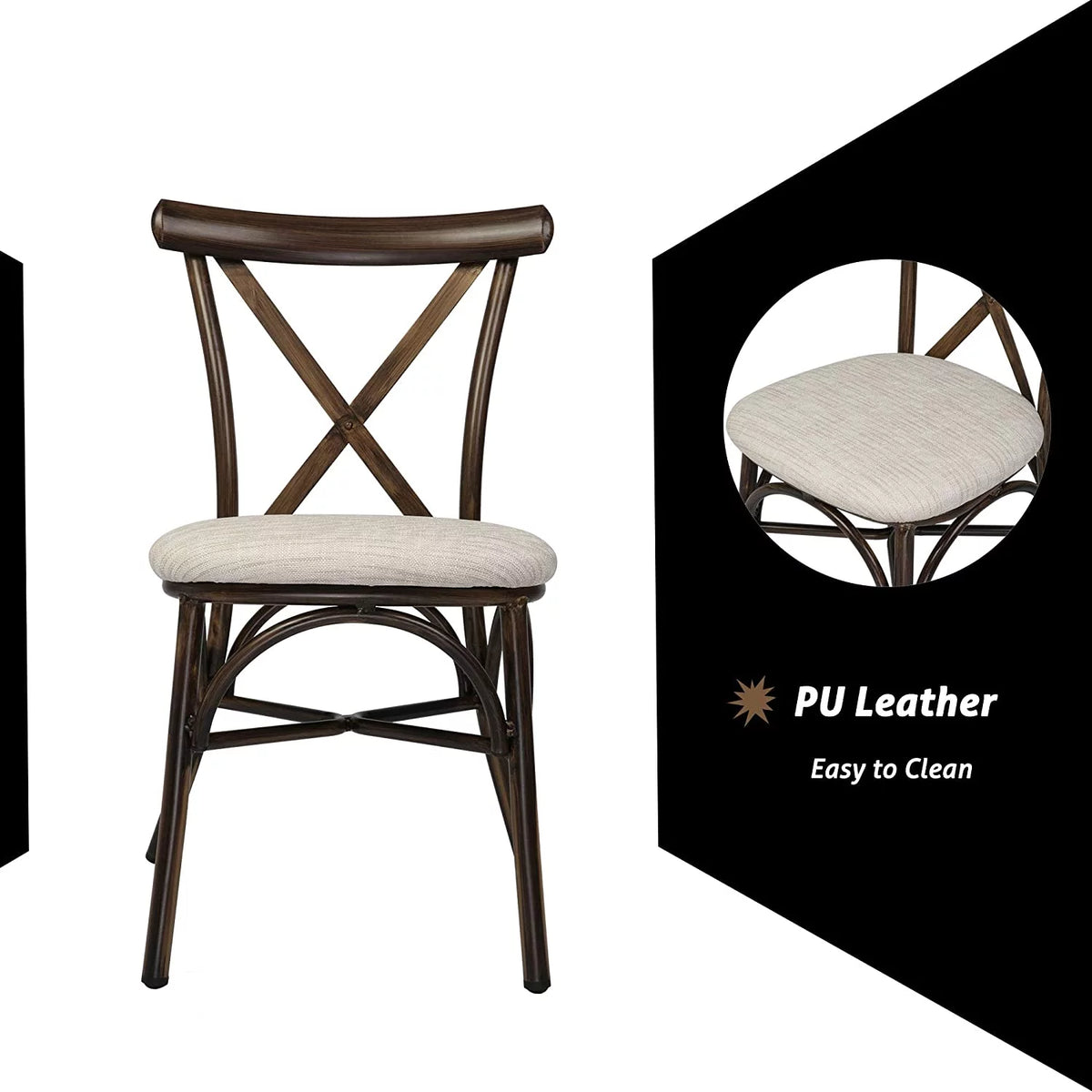 Upholstered Dining Chairs Set of 2 Sand Beige J179