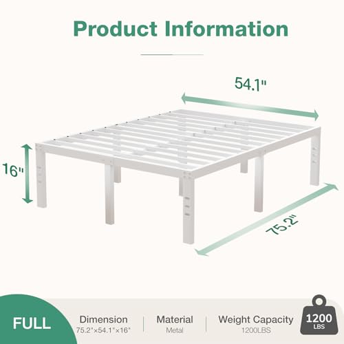 Full Size 14 Inch Metal Platform Bed Frame with Storage H778818