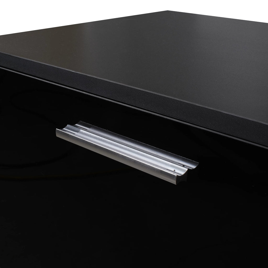 Black TV Console Table with 2 Storage Cabinet C55584