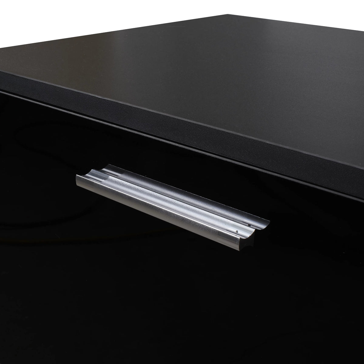Black TV Console Table with 2 Storage Cabinet C55584