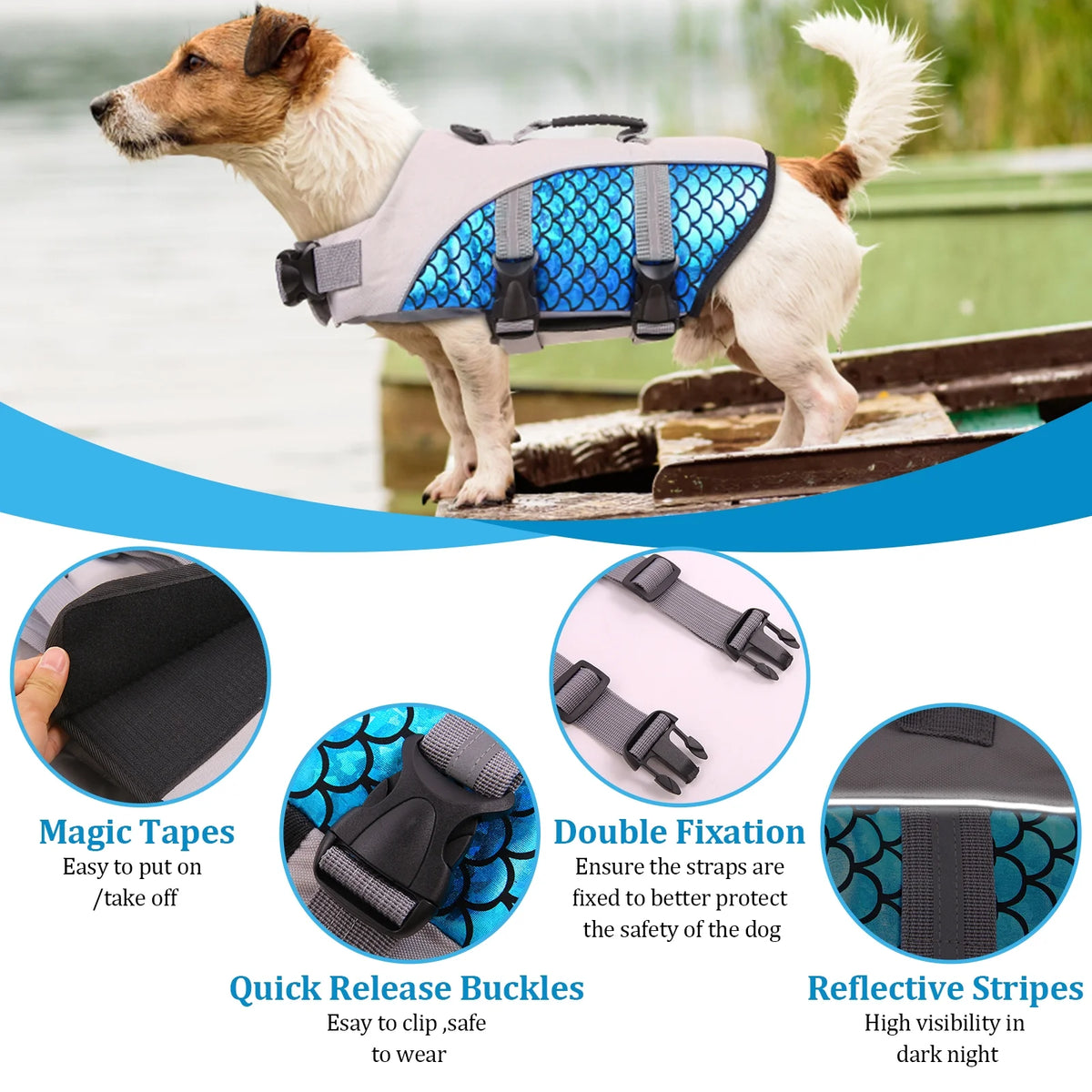 Dog Life Jacket with Rescue Handle I78609