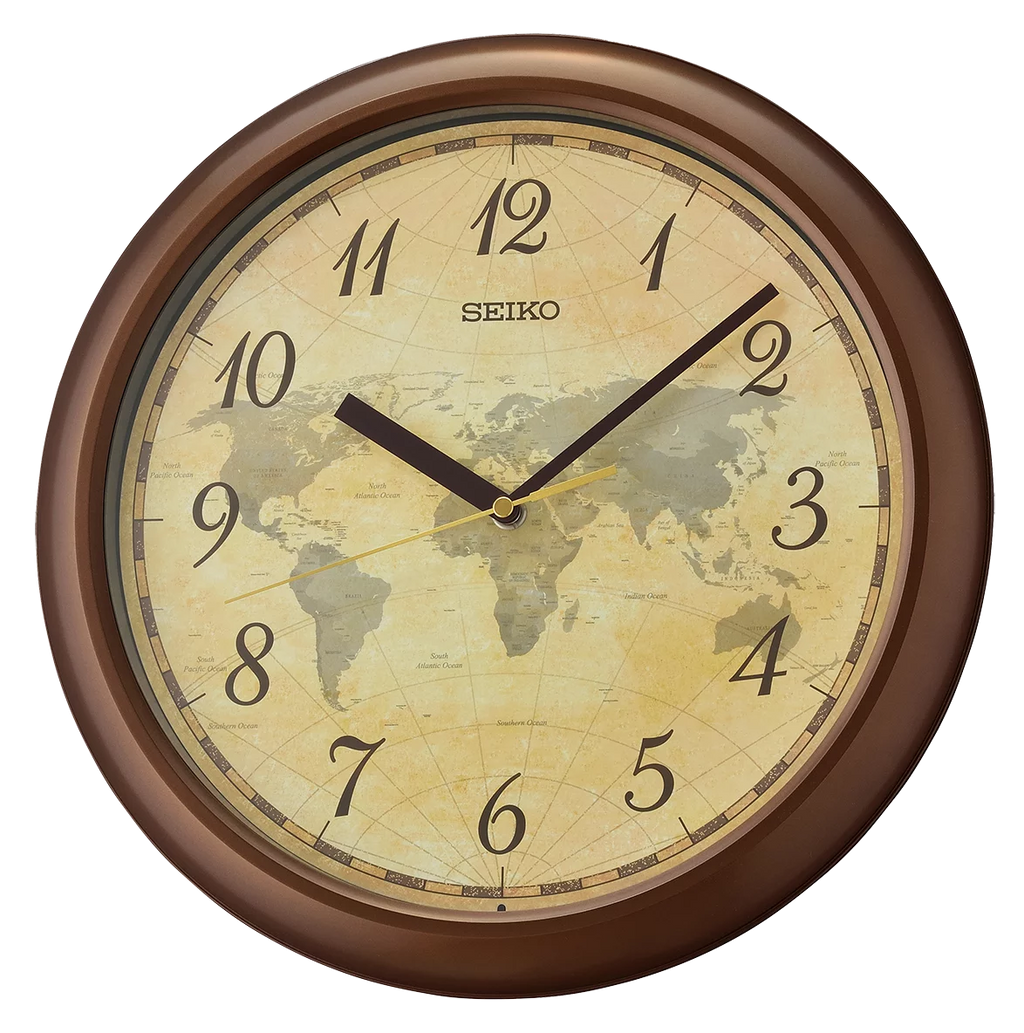 12" World Map Wall Clock W651