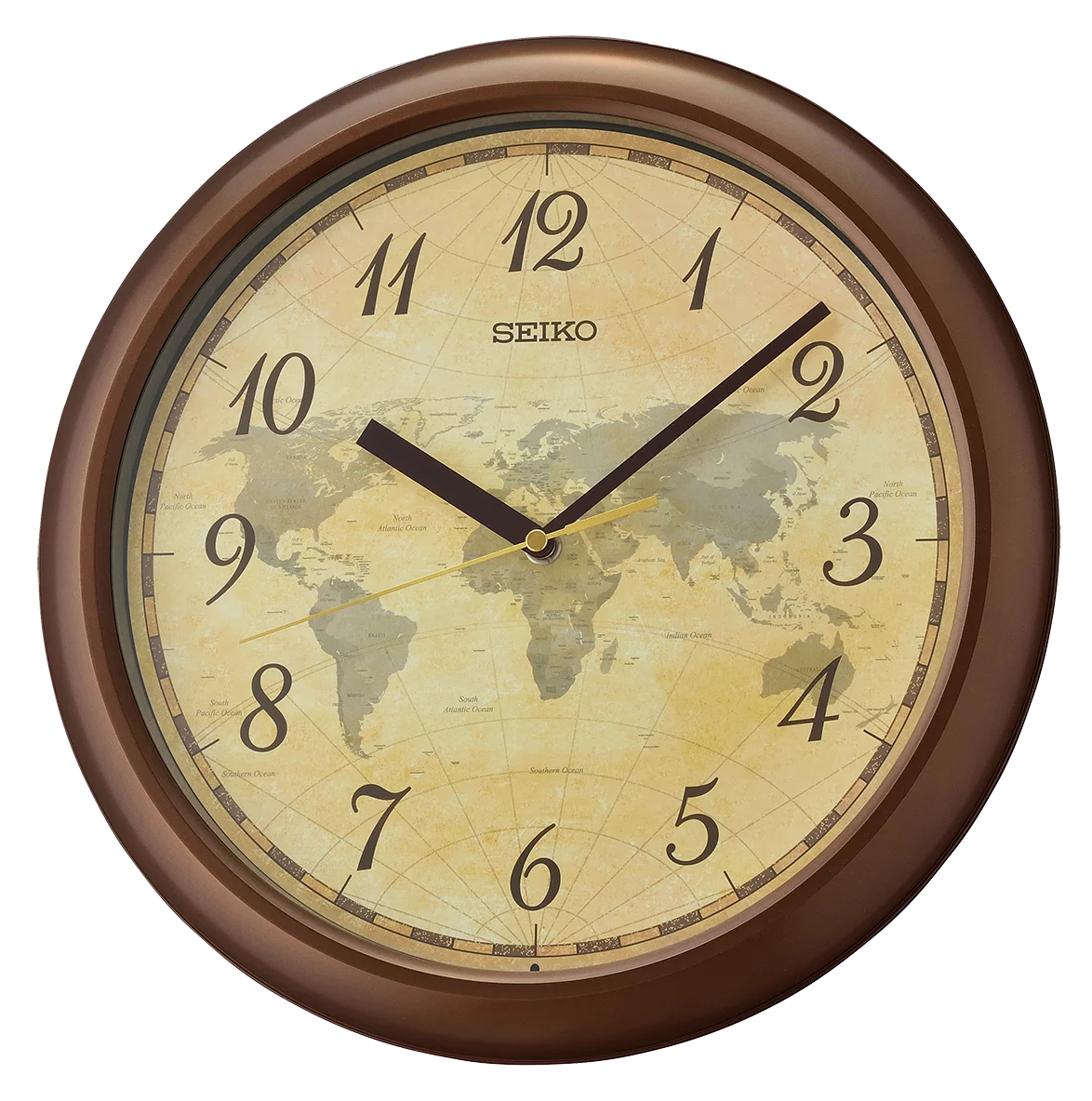 12" World Map Wall Clock W651