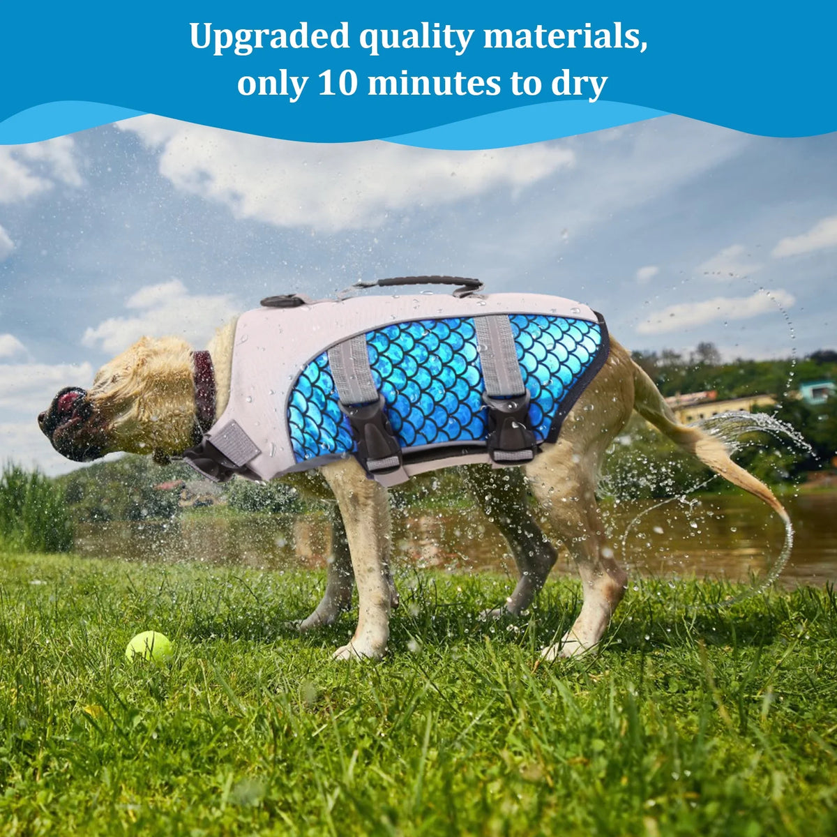 Dog Life Jacket with Rescue Handle I78609