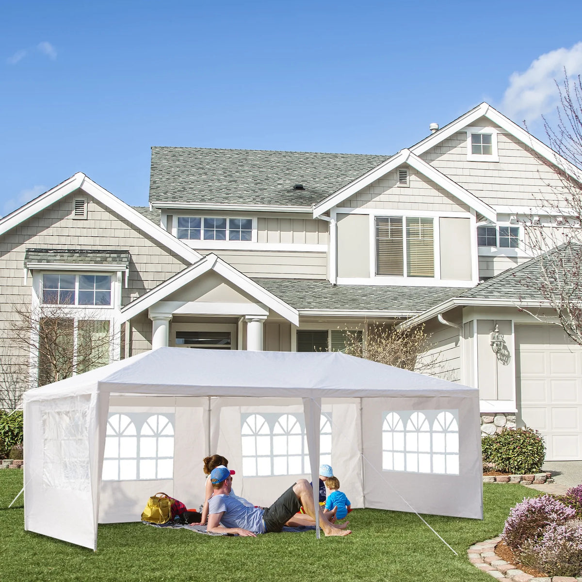 10'x30' Canopy Tent with Removable 5 Sidewall White B47466