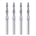 4Pcs Tapered End Mill Set 1/4 Shank 3 OVL Radius 4.0MM Tips Diameter CNC Router Bits Q338