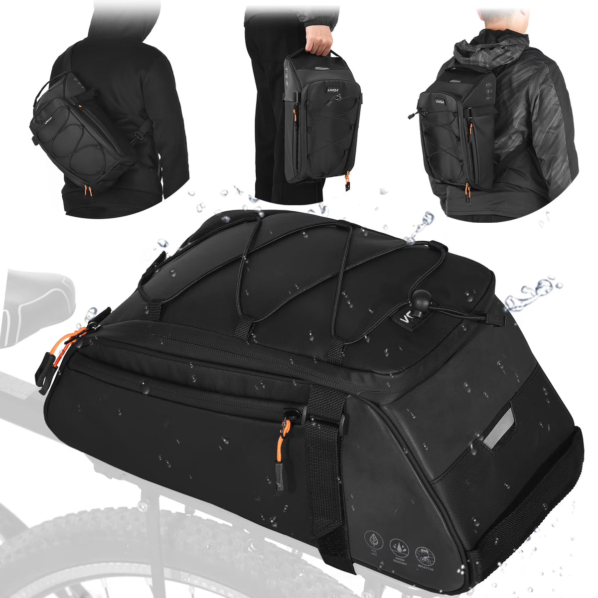 Waterproof Bike Saddle Rear 3 in 1 10L Capacity Bag C725119