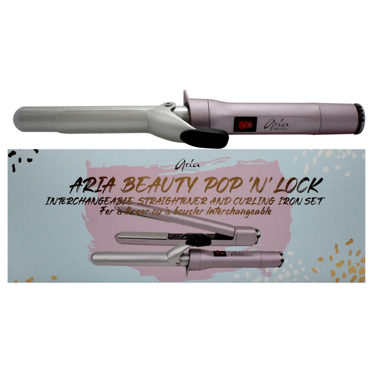 2 Pc 1 Inch Flat Iron and Curling Iron Set G537