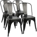 Metal Dining Chairs Set of 4 (Black) L572006