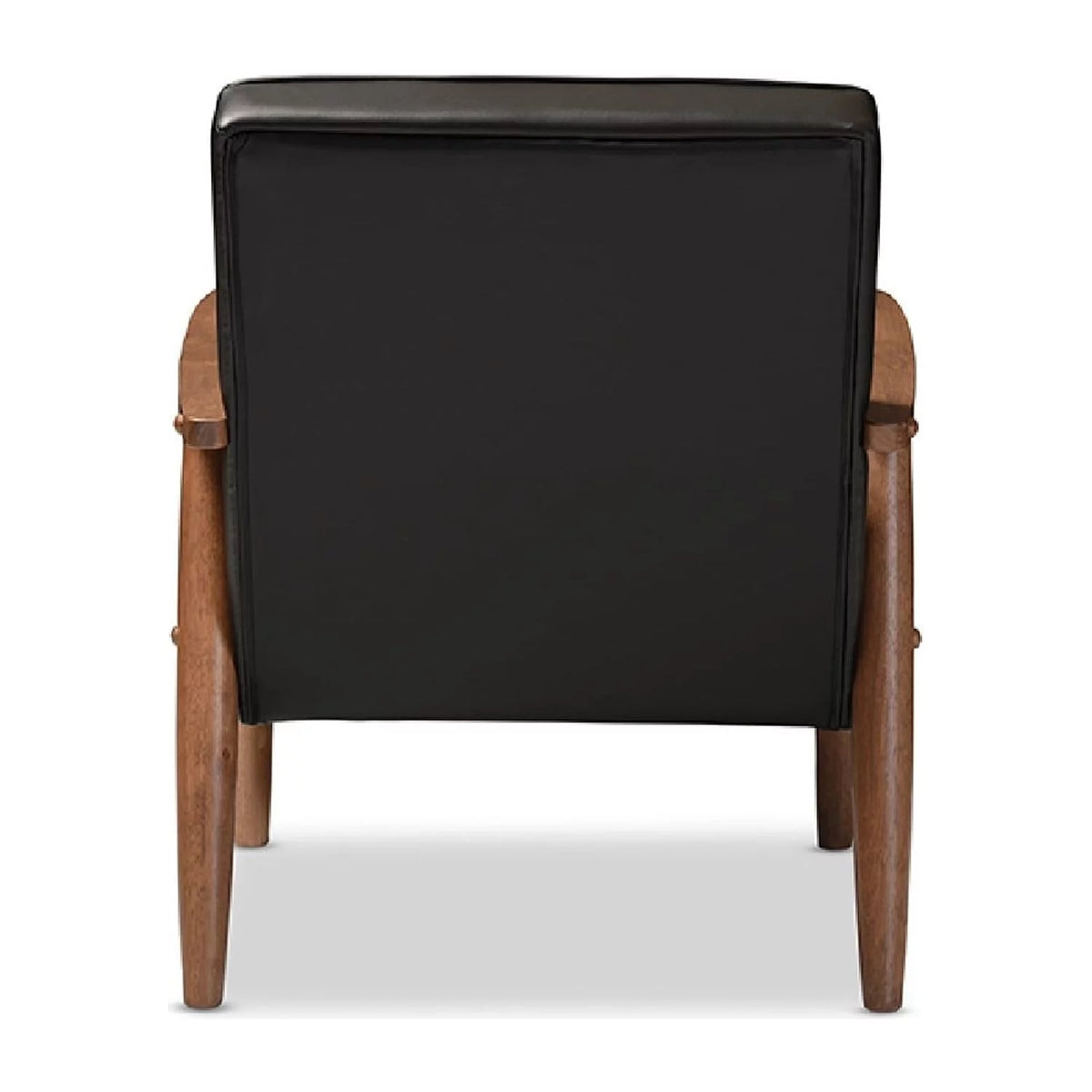 Black Faux Leather Upholstered Wooden Lounge Chair M176971