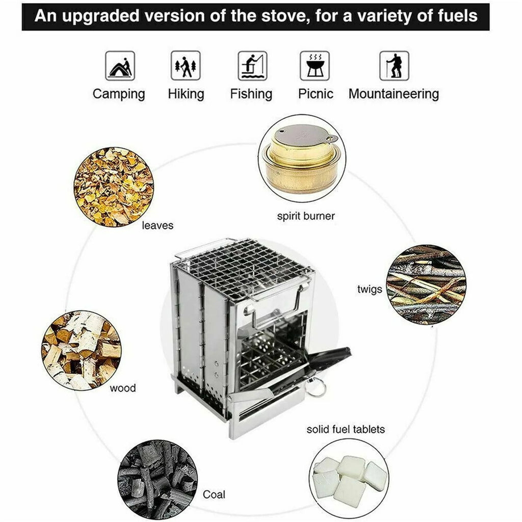 Portable Stainless Steel Wood Burning Stove X5388