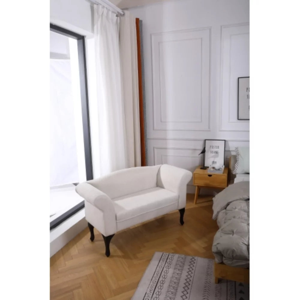 White Small Loveseat Sofa B877