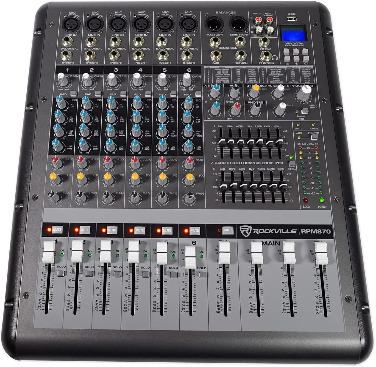 2000w Powered 4 Channel Mixer Stereo Amplifier with Bluetooth O284706