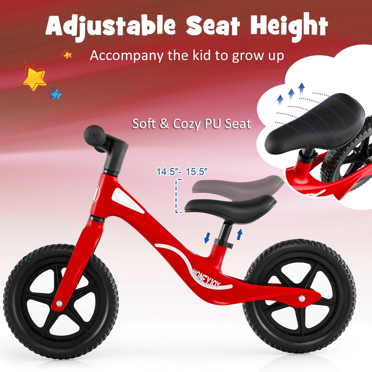 No Pedal Lightweight Toddler Training Bicycle with Adjustable Seat K29761