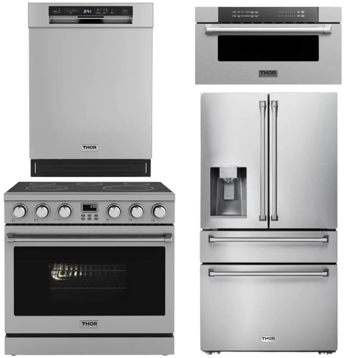 36 Electric Range, Refrigerator, Dishwasher and Microwave Q26169