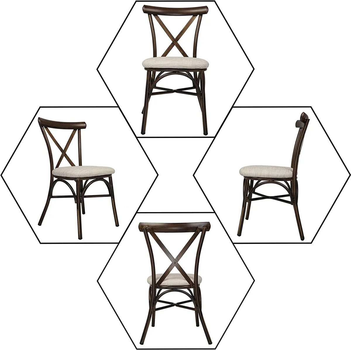 Upholstered Dining Chairs Set of 2 Sand Beige J179