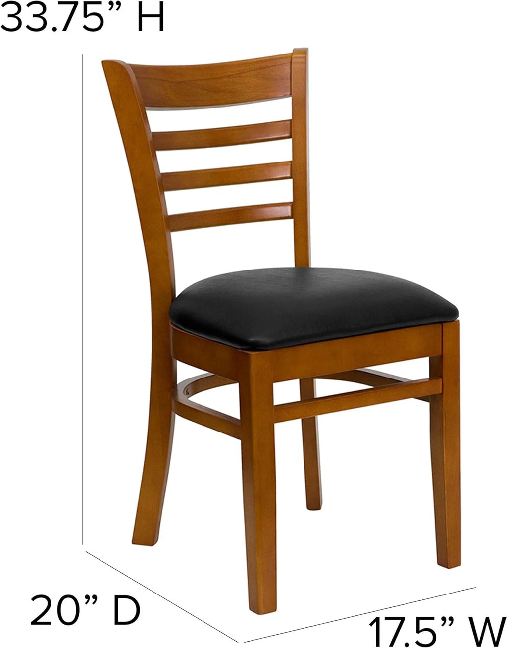 Black Vinyl Seat Ladder Back Chair Z3375