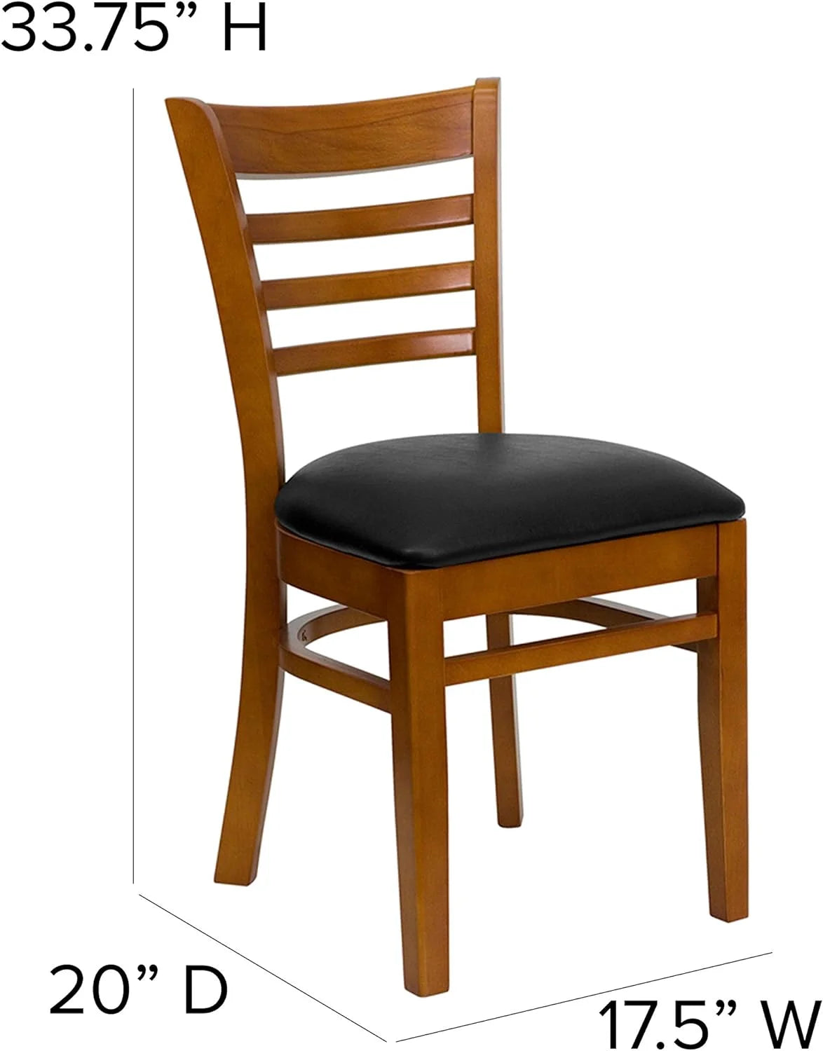 Black Vinyl Seat Ladder Back Chair Z3375