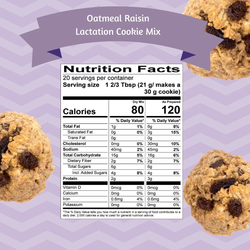 Oatmeal Raisin Soft Baked Lactation Cookie Mix 15oz W587760