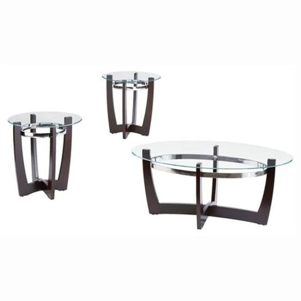 Glass Top End Tables, Pack of 3 P450556