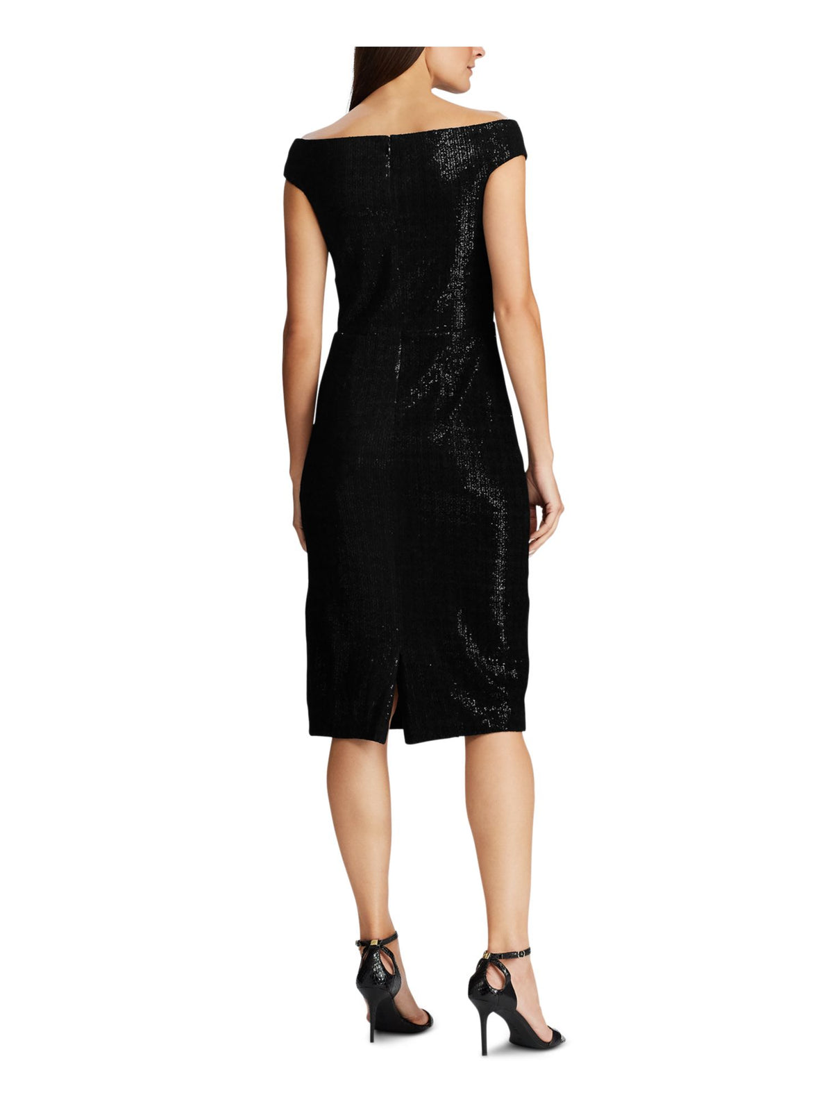 Black Sleeveless Knee Length Body Con Dress J2405