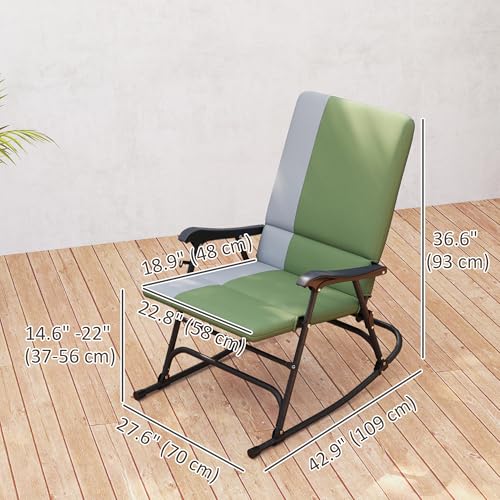 Oversized Folding Outdoor Rocking Chairs Set of 2 C7616