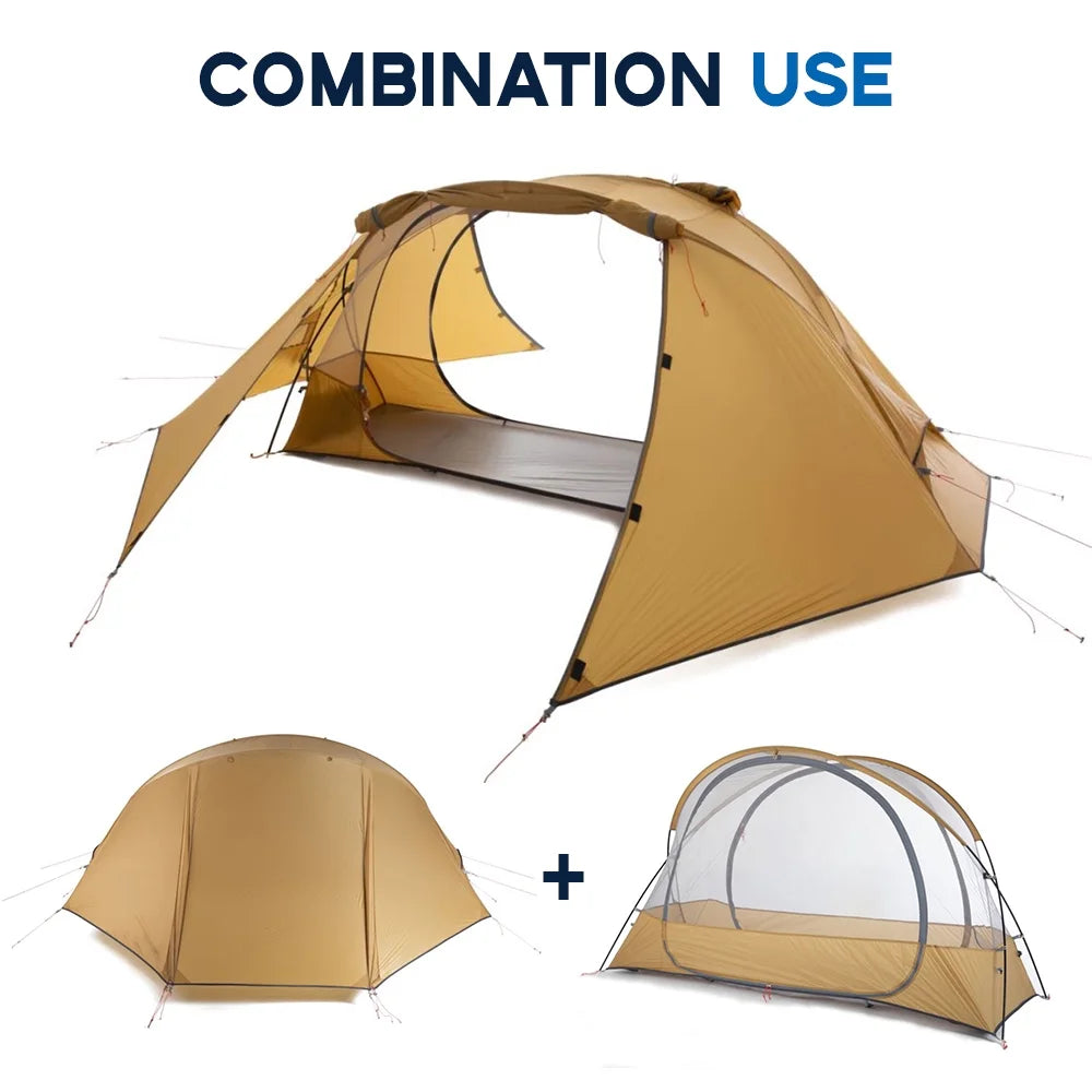 Lightweight Backpacking Tent for 1 Person Double layer Construction C186832