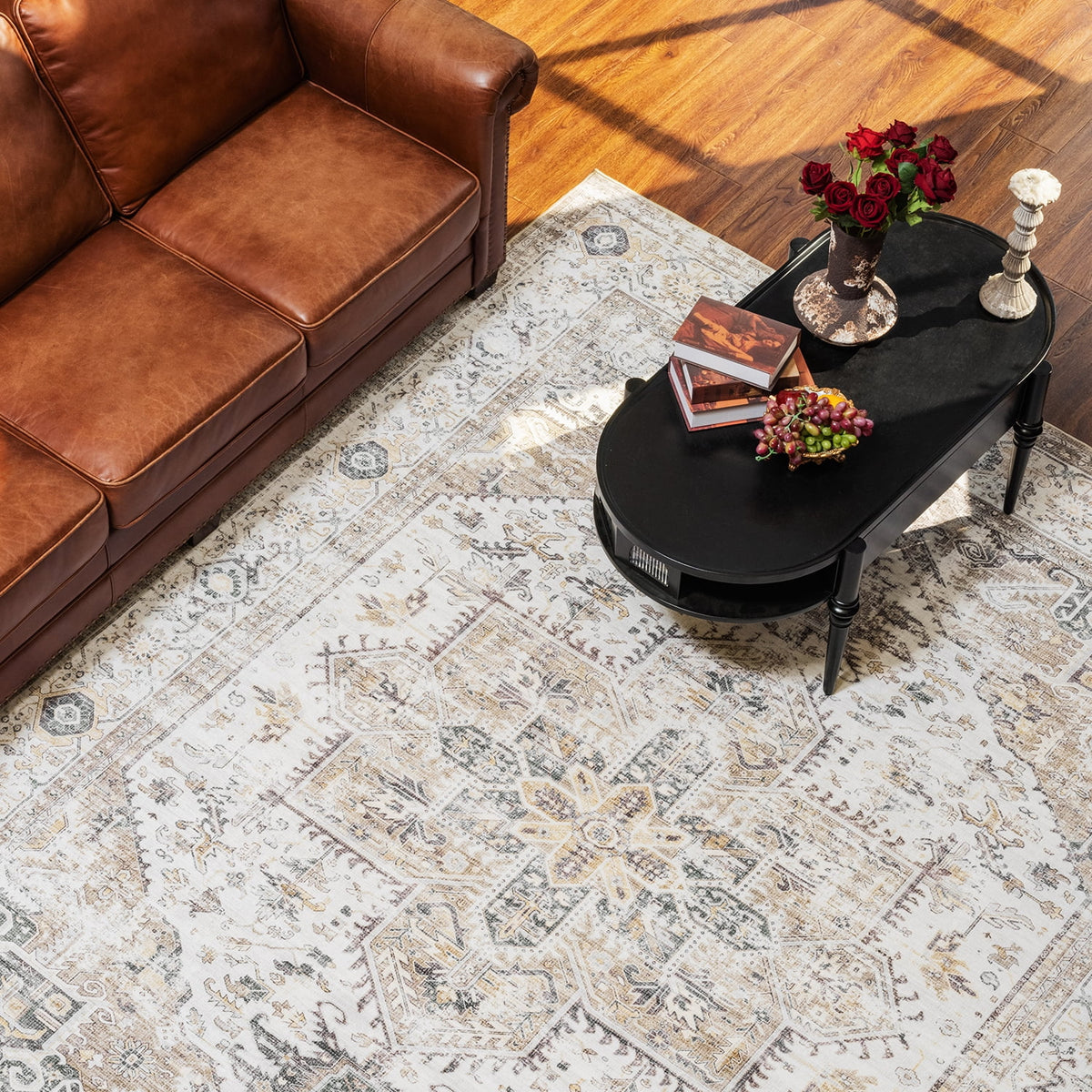 9'x12' Washable Vintage Medallion Area Rug B785