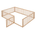 Full Size Wood Daybed Frame with Fence U360094
