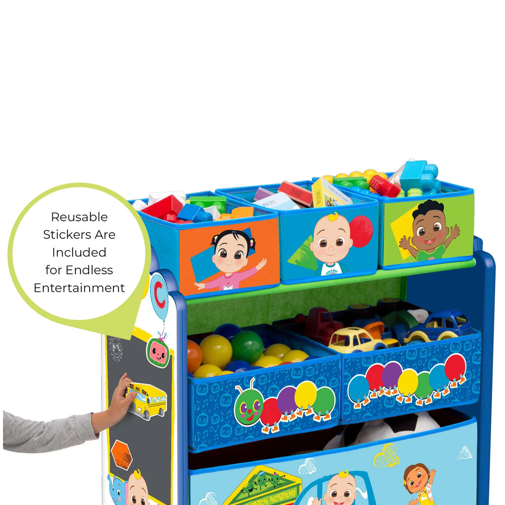 4-Piece Toddler Playroom Set with Play Table and 6 Bin Toy Organizer S3235