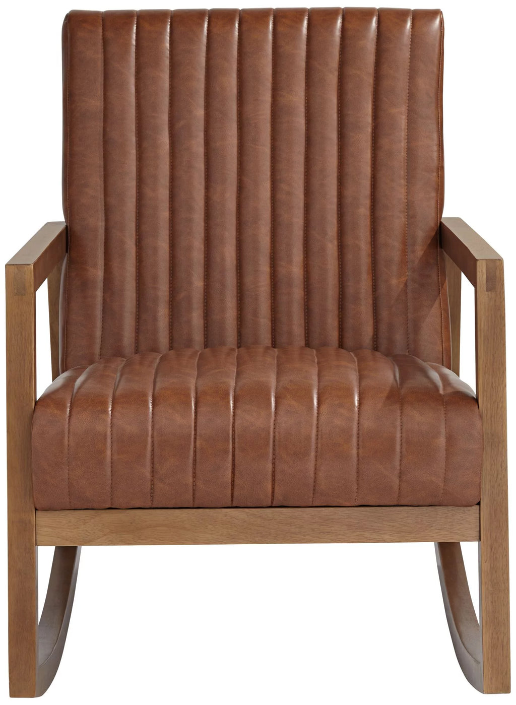Rust Brown Wood Frame Rocking Chair U283072