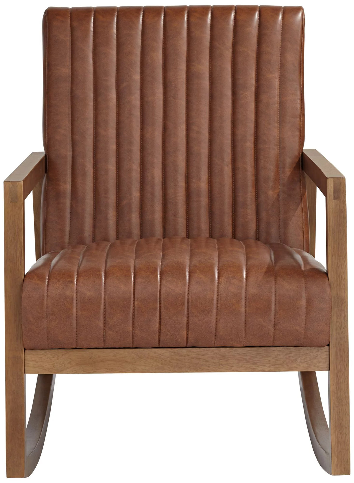 Rust Brown Wood Frame Rocking Chair U283072