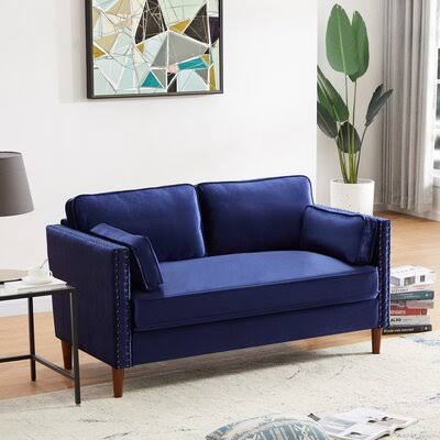 Blue Velvet Loveseat W780